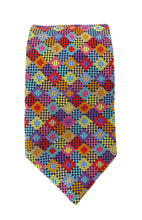 Van Buck Limited Edition Bright Multicoloured Squares Silk Tie