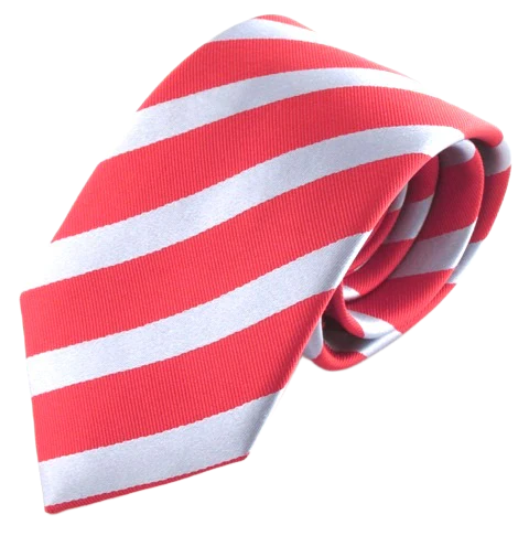 Striped Red With Sky Silk Tie