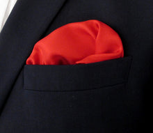 Red Plain Silk Pocket Square by Van Buck