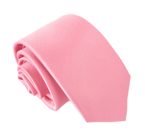 Rose Pink Plain Red Label Pink Silk Tie by Van Buck