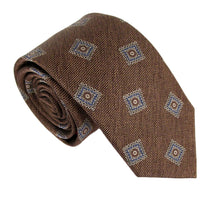 Rust Square Medallion Red Label Silk Tie by Van Buck