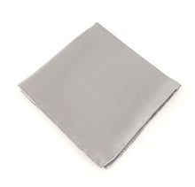 Silver Plain Silk Pocket Square by Van Buck