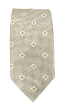 Sage Green Square Dot Linen Weave Red Label Silk Tie