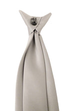 Silver Grey Satin Clip On Tie by Van Buck