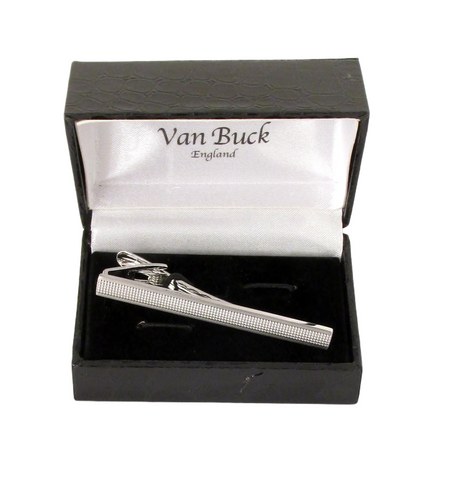 Silver Pattern Tie Clip