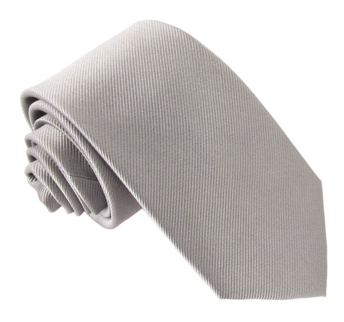 Silver Silk Wedding Tie Red Label by Van Buck