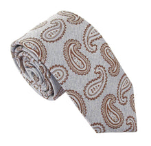 Sky Rust Light Paisley in Linen Finish Red Label Silk Tie