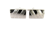 Silver Stripe Cufflinks by Van Buck