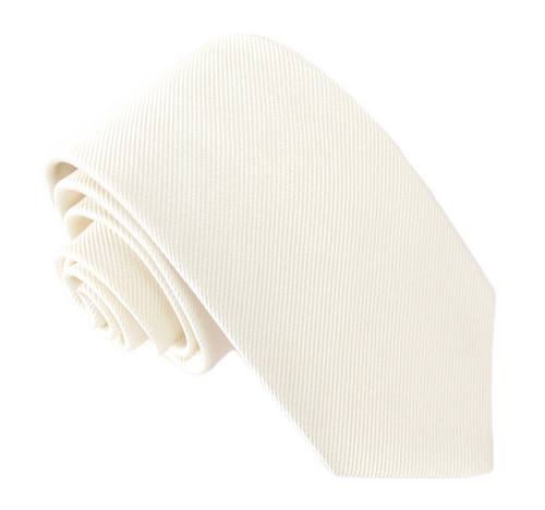 White Plain Red Label Silk Tie by Van Buck