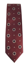 Wine Floral Medallion Red Label Silk Tie by Van Buck