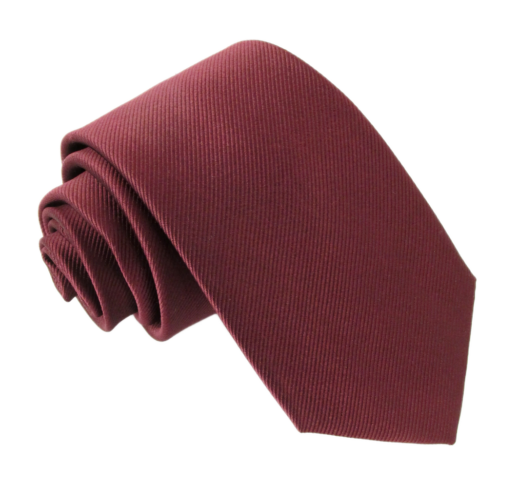 Wine Plain Red Label Silk Tie by Van Buck