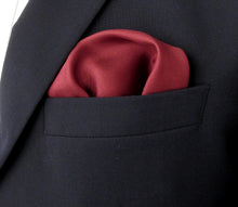 Wine Plain Silk Pocket Square by Van Buck