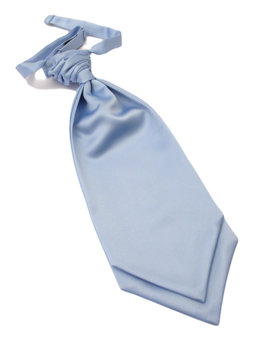 Mill Blue Satin Wedding Cravat by Van Buck