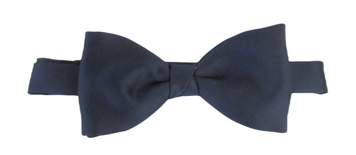 Navy Blue Satin Bow Tie by Van Buck
