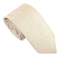 Champagne Paisley Silk Wedding Tie by Van Buck