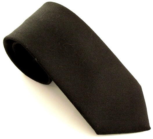 Black Wool Tie by Van Buck