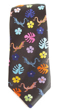 Van Buck Limited Edition Black with Multicoloured Lizard Silk Tie