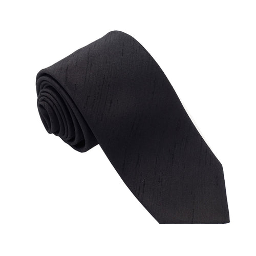 Black Slub Tie by Van Buck | Funeral Tie