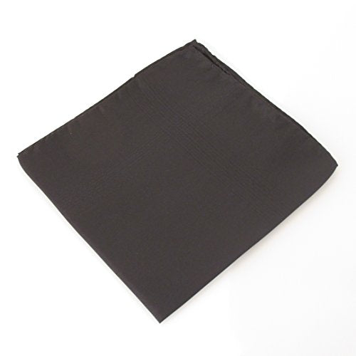 Black Plain Silk Pocket Square by Van Buck
