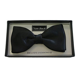 Black Satin Bow Tie by Van Buck - Boxed