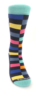 Brown & Sky Blue Reversible Scarf & Block Socks Gift Set