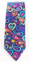 Van Buck Limited Edition Exclusive Bright Multicoloured Tear & Heart Silk Tie - front