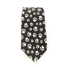 Black & White Paw Print Cotton Tie by Van Buck