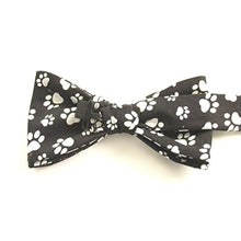 Black & White Paw Print Bow Tie by Van Buck