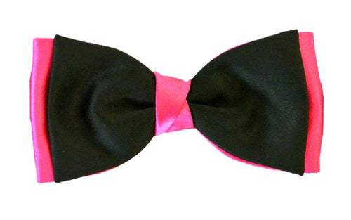 Black & Cerise Pink Bow Tie by Van Buck