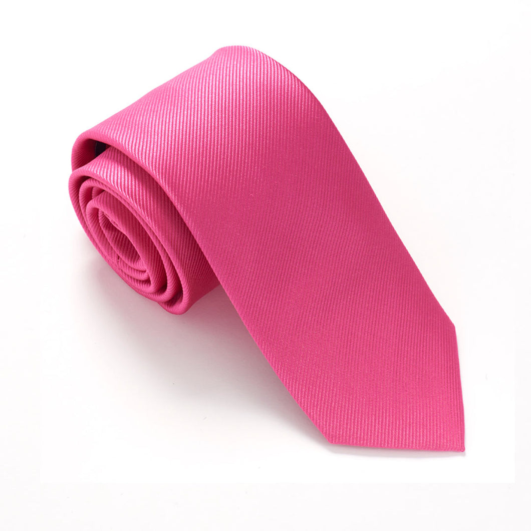 Cerise Pink Plain Red Label Silk Tie by Van Buck