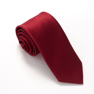 Cherry Red Satin Wedding Tie by Van Buck