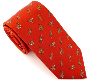 Red Hare Country Silk Tie by Van Buck