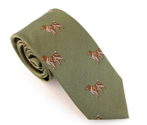Green Dog Country Silk Tie by Van Buck
