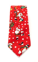 Red Dancing Santa Christmas Cotton Tie by Van Buck