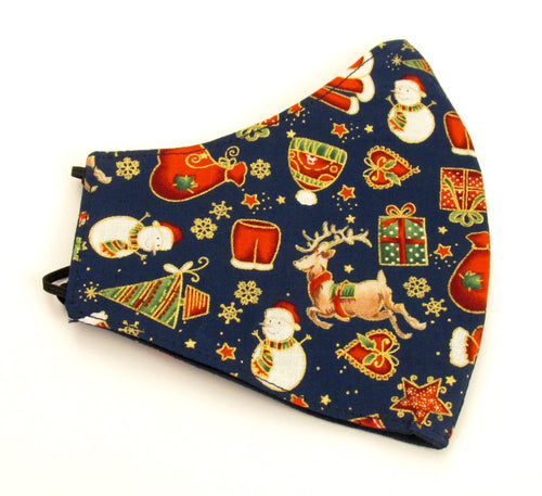 Navy Blue Christmas Face Covering / Mask