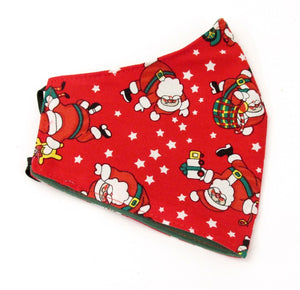 Red Dancing Father Christmas Cotton Face Covering / mask