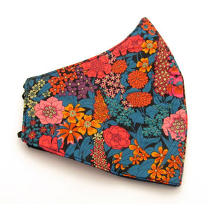 Ciara Orange Face Covering / Mask Made with Liberty Fabric