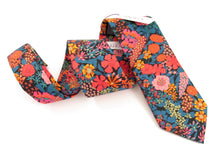 Ciara Orange Cotton Tie Made with Liberty Fabric