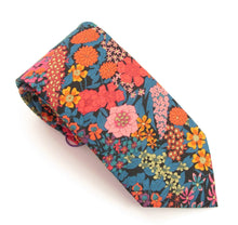 Ciara Orange Cotton Tie Made with Liberty Fabric