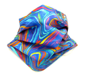 Multicoloured Swirl Pleated Face Covering / Mask