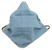 Denim Pleated Face Covering / Mask
