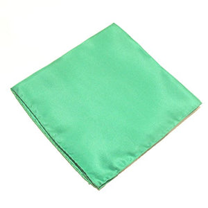 Emerald Green Plain Silk Pocket Square by Van Buck