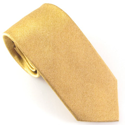 Gold Soho Plain Silk Tie by Van Buck