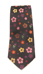 Black & Pink floral Red Label Silk Tie by Van Buck