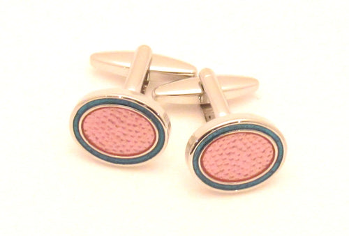 Pink Oval Novelty Cufflinks by Van Buck