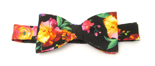 Black Floral Party Bow by Van Buck