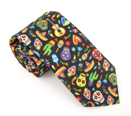 Day of the Dead Party Cotton Tie by Van Buck