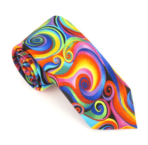 Psychedelic Swirl Cotton Tie by Van Buck