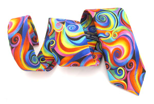 Psychedelic Swirl Cotton Tie by Van Buck