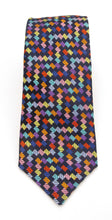 Van Buck Limited Edition Navy Multicoloured Small Blocks Silk Tie